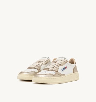 Basket Medalist Low Leather White / Platinum Autry