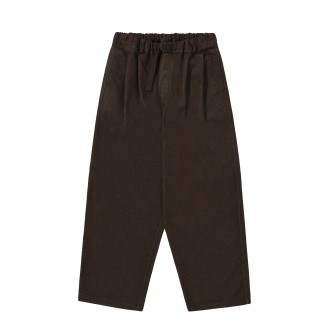 Two Tuck Wide Denim Pants Brown UNISEX Kappy Design