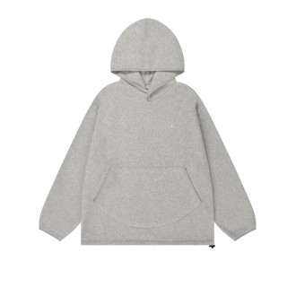 Sunrise Fleece Button Hoodie Melange White UNISEX Kappy Design