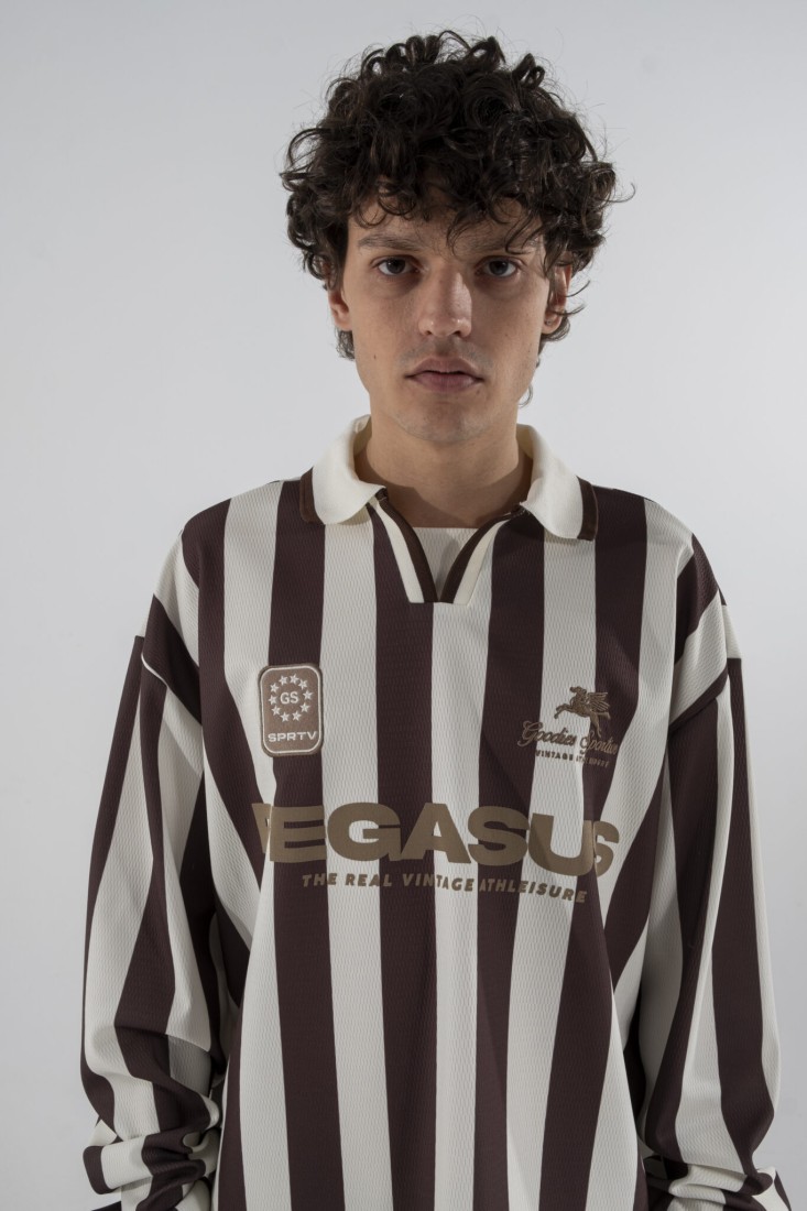 Cocoa Vintage Football Tee Chocolate Ecru Goodies Sportive