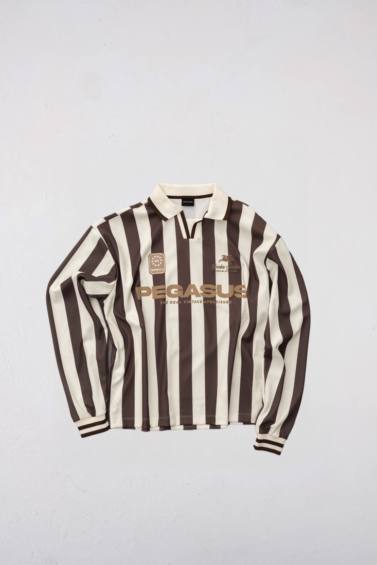 Cocoa Vintage Football Tee Chocolate Ecru Goodies Sportive