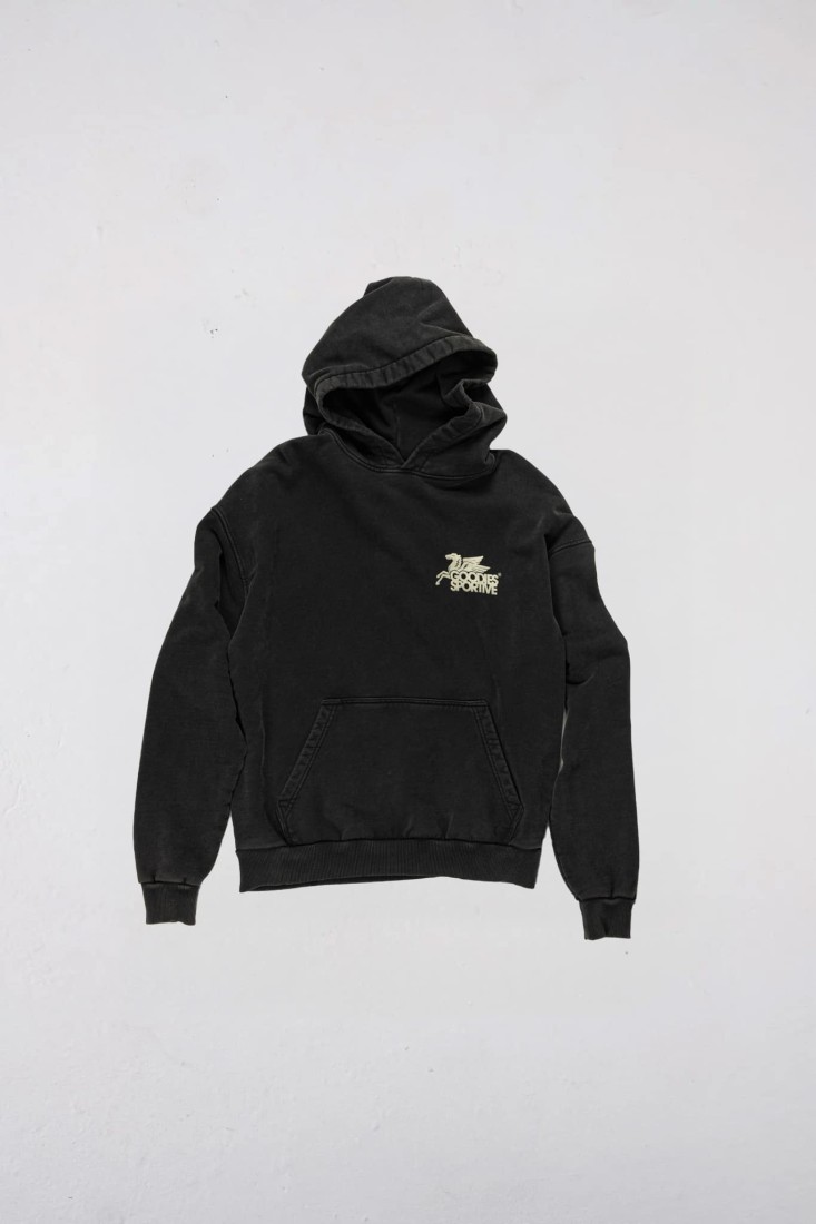 Vintage Black Pegasus Hoodie Black Goodies Sportive