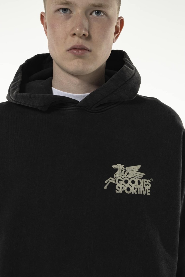 Vintage Black Pegasus Hoodie Black Goodies Sportive