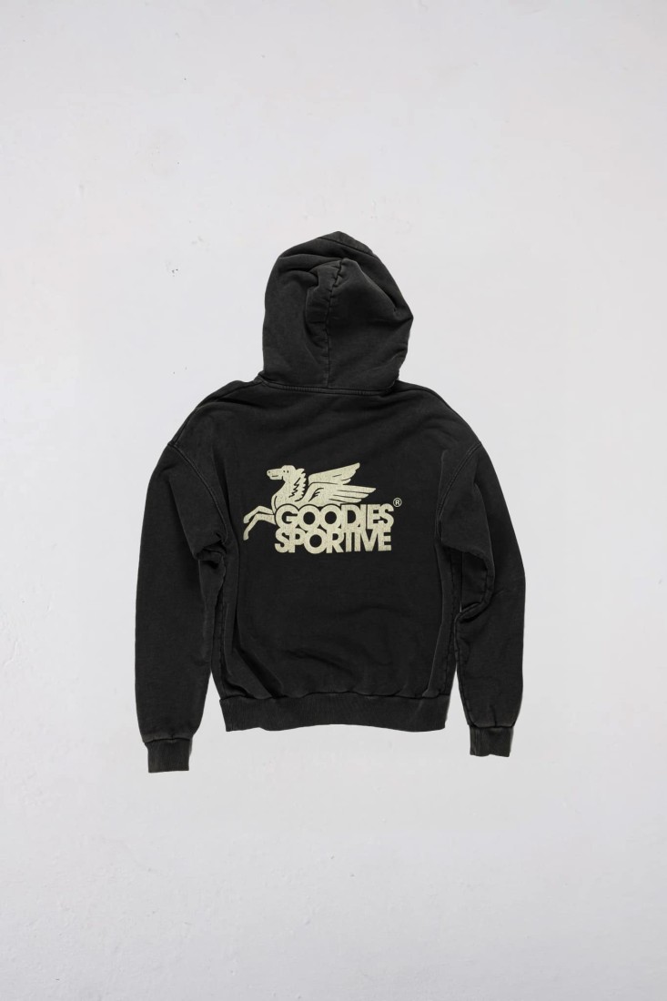Vintage Black Pegasus Hoodie Black Goodies Sportive