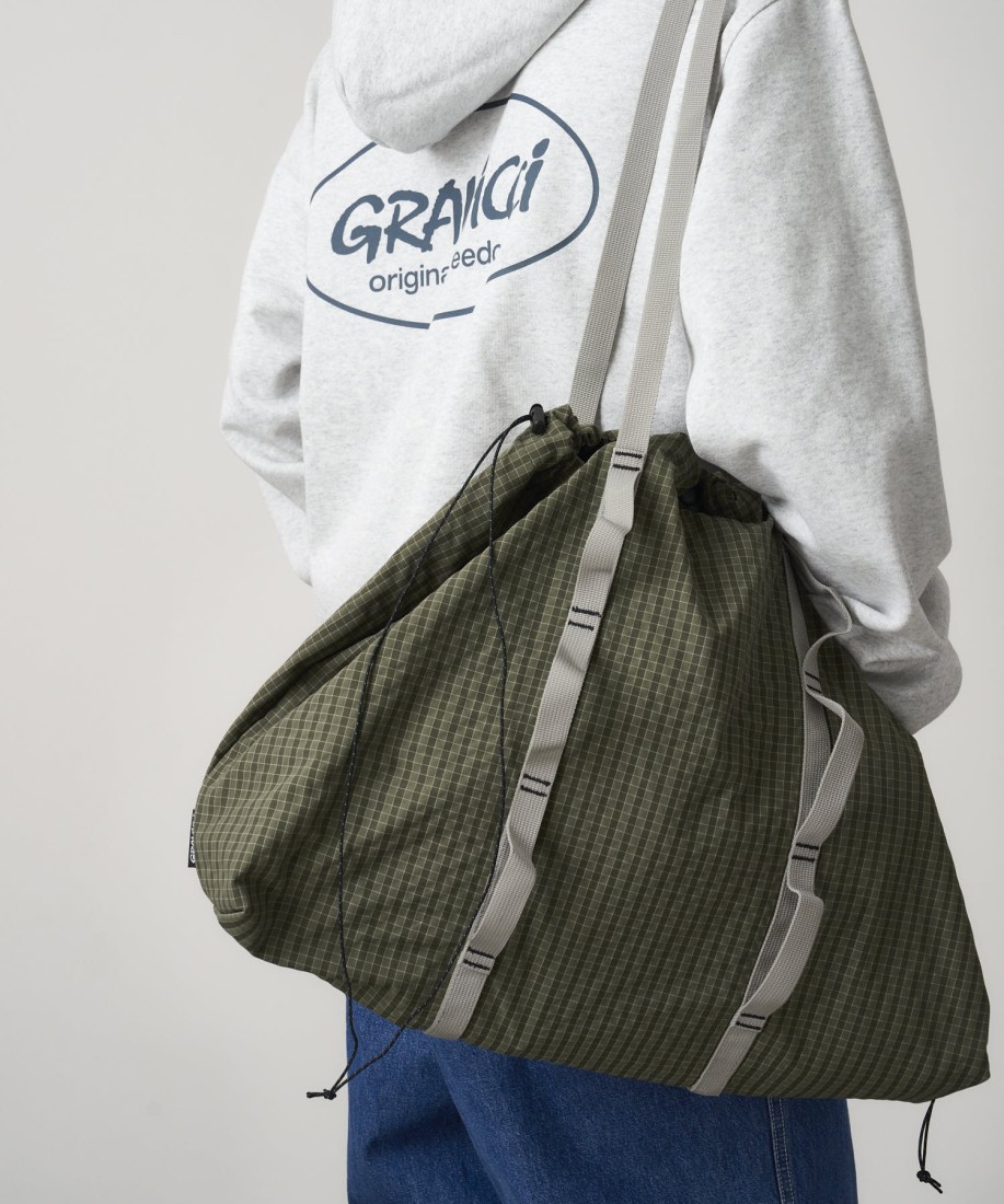 Gramicci Plaid Climbing Tote Olive Gramicci