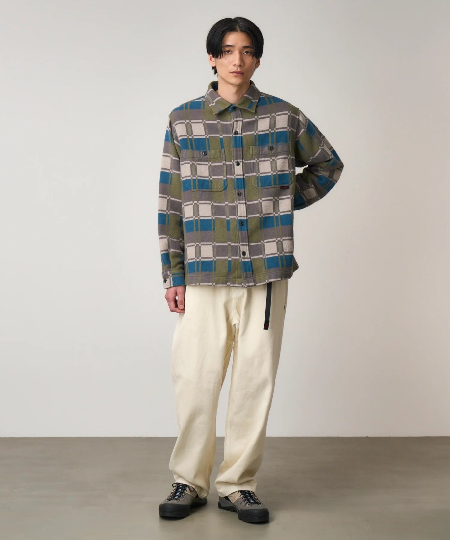 Gramicci Flannel Anthony Shirt Silver Check UNISEX Gramicci