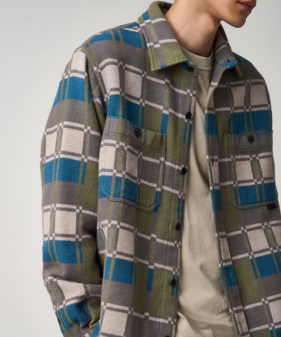 Gramicci Flannel Anthony Shirt Silver Check UNISEX Gramicci