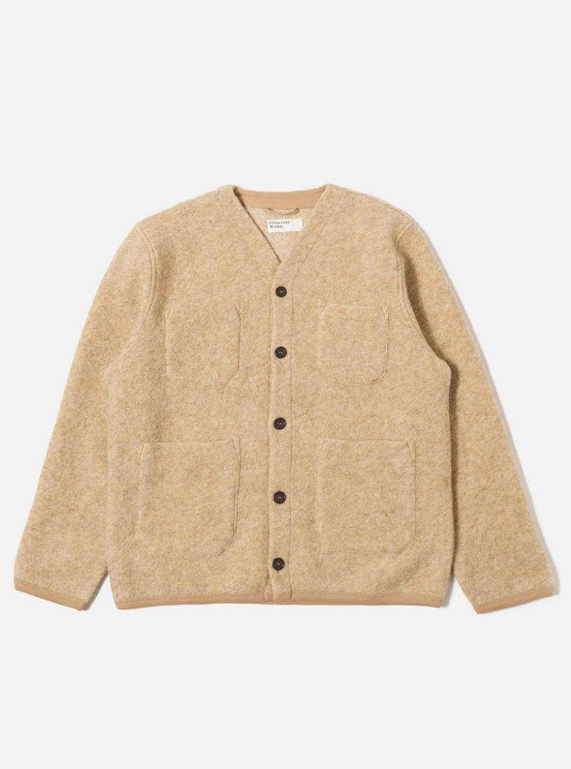 Fawn Wool Fleece Cardigan Universal Works