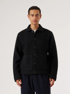 Black Wool Fleece Uniform Jacket Universal Works