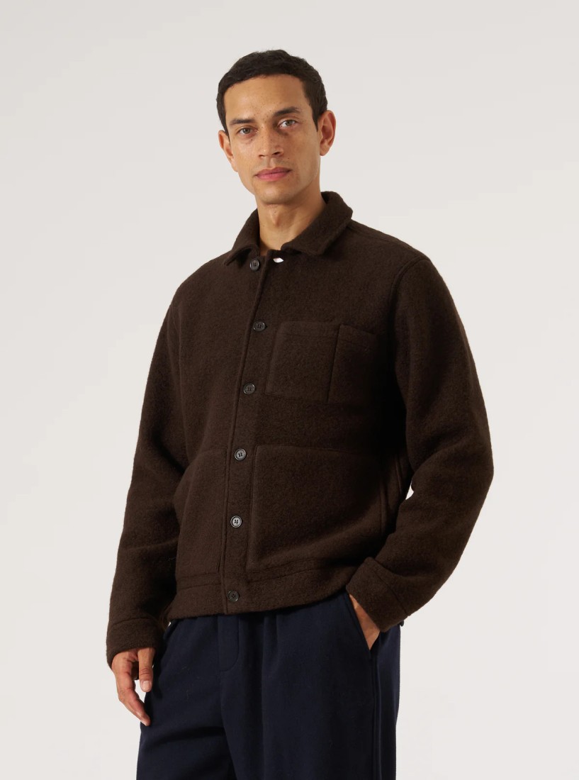 Brown Wool Fleece Uniform Jacket Universal Works