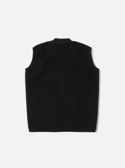 Black Wool Fleece Zip Waistcoat Universal Works