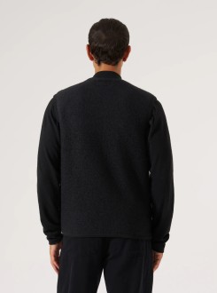 Black Wool Fleece Zip Waistcoat Universal Works