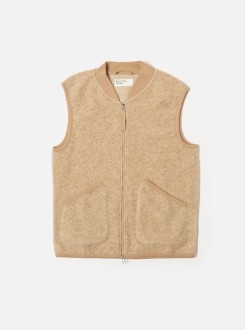 Fawn Wool Fleece Zip Waistcoat Universal Works