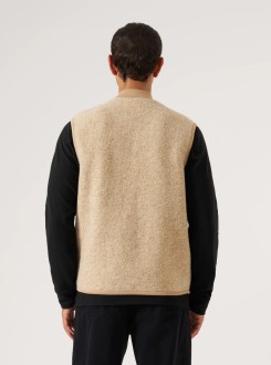 Fawn Wool Fleece Zip Waistcoat Universal Works