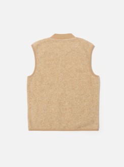 Fawn Wool Fleece Zip Waistcoat Universal Works