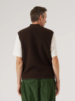Brown Wool Fleece Zip Waistcoat Universal Works