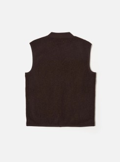 Brown Wool Fleece Zip Waistcoat Universal Works