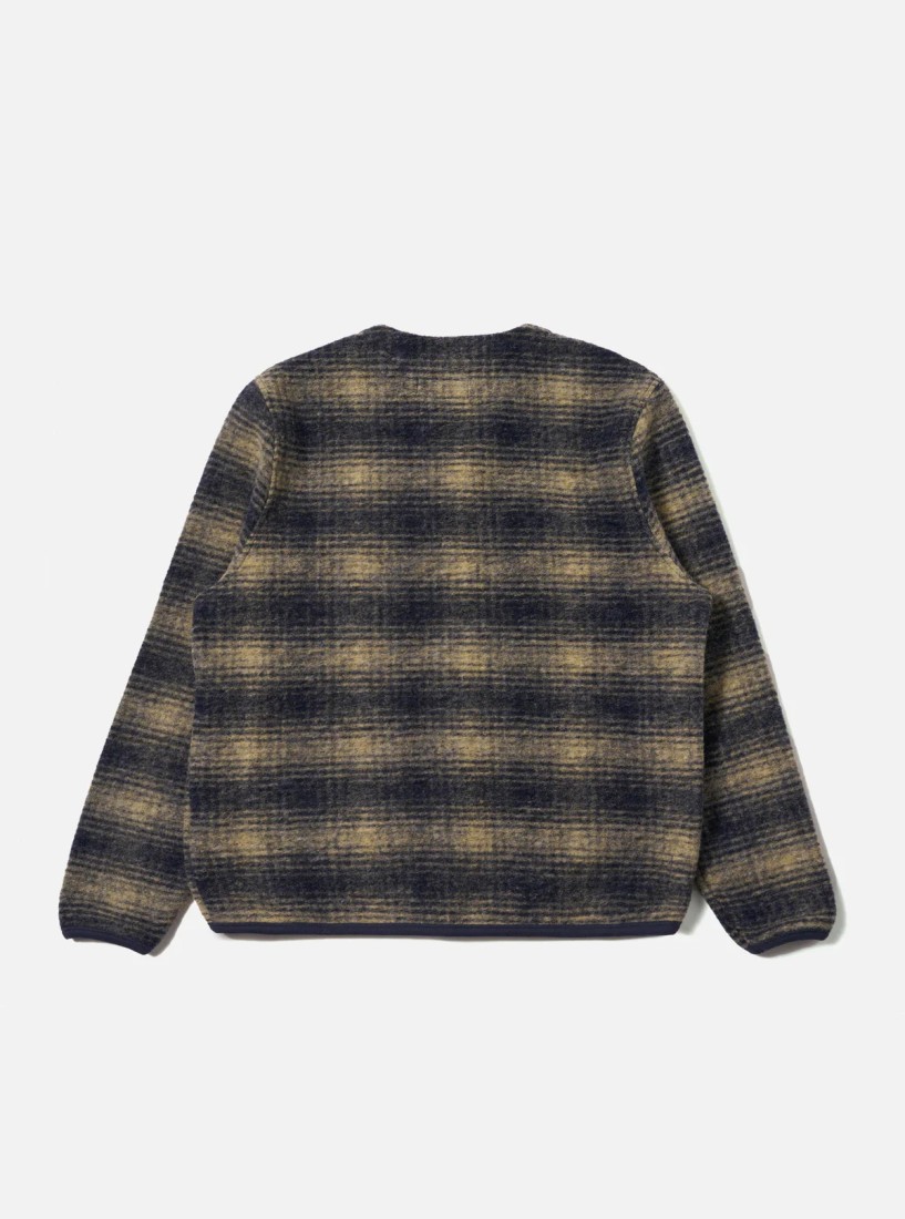 Navy Uist Fleece Cardigan Universal Works