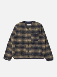 Navy Uist Fleece Cardigan Universal Works