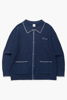 Blanket Stitch Cardigan Navy Service Works