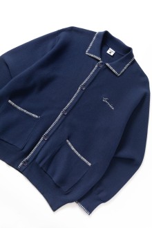 Blanket Stitch Cardigan Navy Service Works