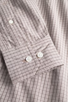 Ole Oversize Poplin Check Shirt Walnut Norse Projects