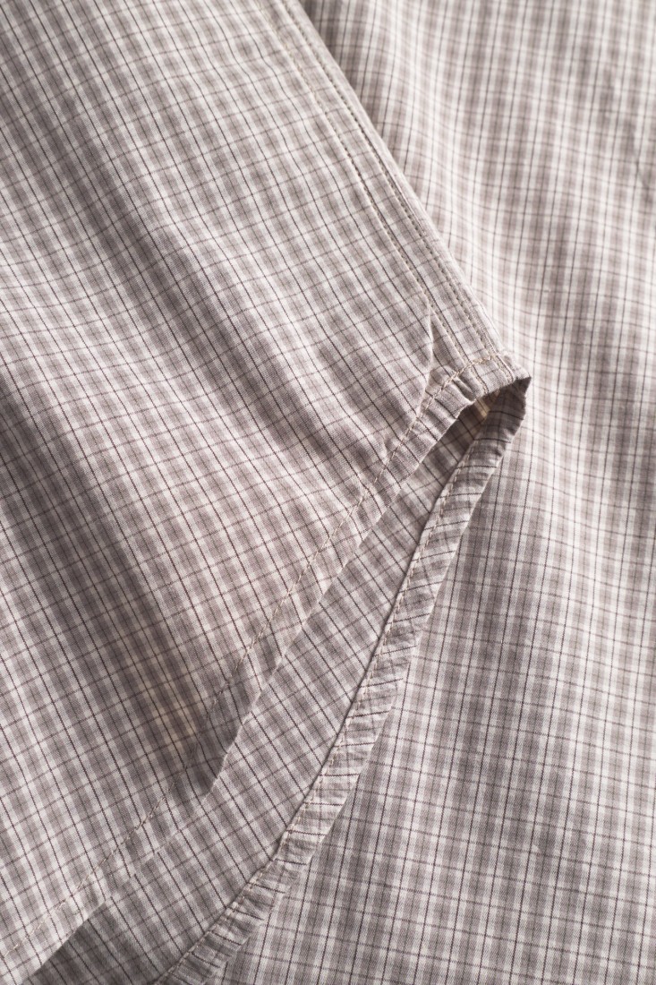 Ole Oversize Poplin Check Shirt Walnut Norse Projects
