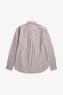 Ole Oversize Poplin Check Shirt Walnut Norse Projects