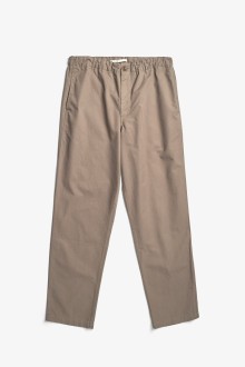 Ezra Regular Mineral Dyed Fine Twill Trousers Walnut Norse Projects
