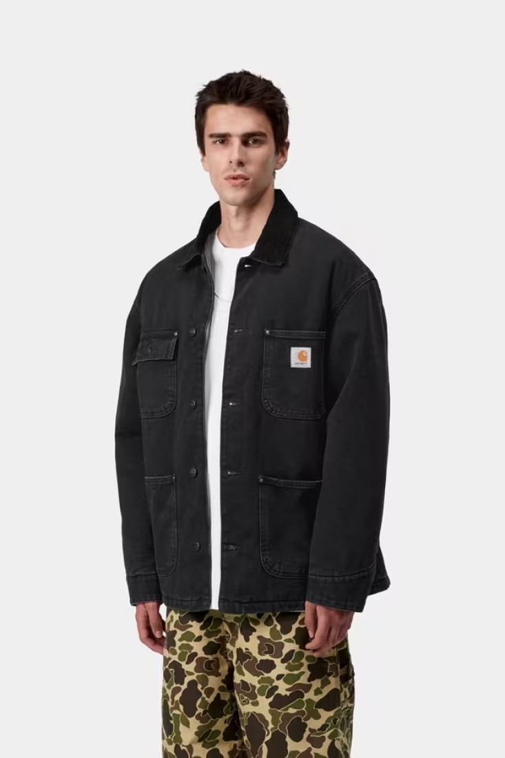 OG Chore Coat Black / Black Stone Washed Carhartt WIP