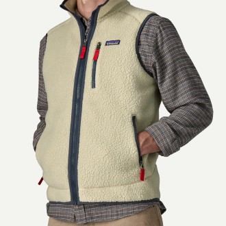 M's Retro Pile Fleece Vest Pelican / Smolder Blue Patagonia