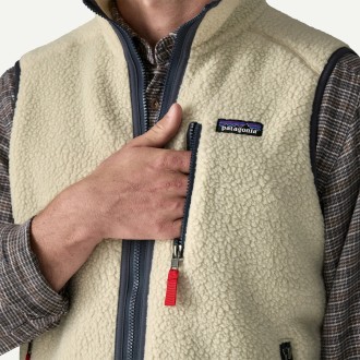 M's Retro Pile Fleece Vest Pelican / Smolder Blue Patagonia