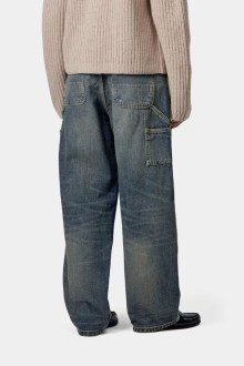W' Brandon Single Knee Pant Blue Dark Used WashCarhartt WIP