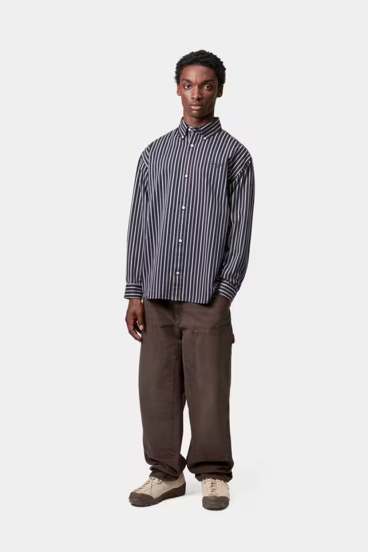 L/S Palance Shirt Palance Stripe, Dark Navy Carhartt WIP
