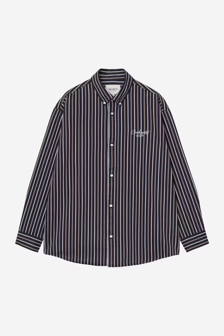 L/S Palance Shirt Palance Stripe, Dark Navy Carhartt WIP