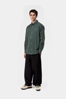 L/S Palance Shirt Palance Stripe, Deep Lagoon Carhartt WIP