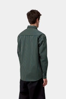 L/S Palance Shirt Palance Stripe, Deep Lagoon Carhartt WIP