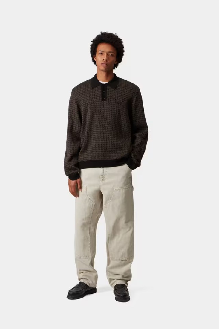 L/S Lowis Polo Lowis Houndstooth, Vitola Heather Carhartt WIP