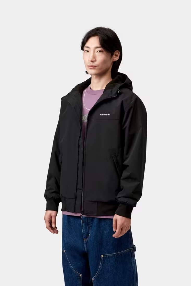 Hooded Sail Jacket Black / White Carhartt Wip
