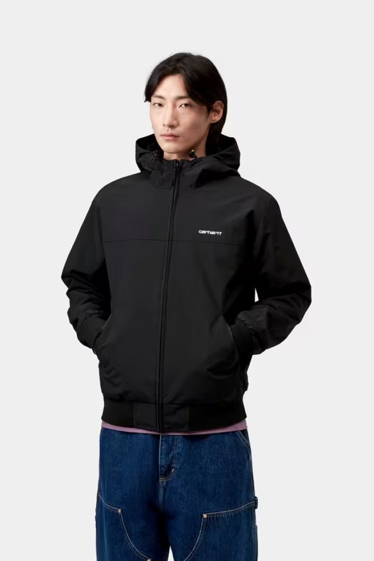 Hooded Sail Jacket Black / White Carhartt Wip