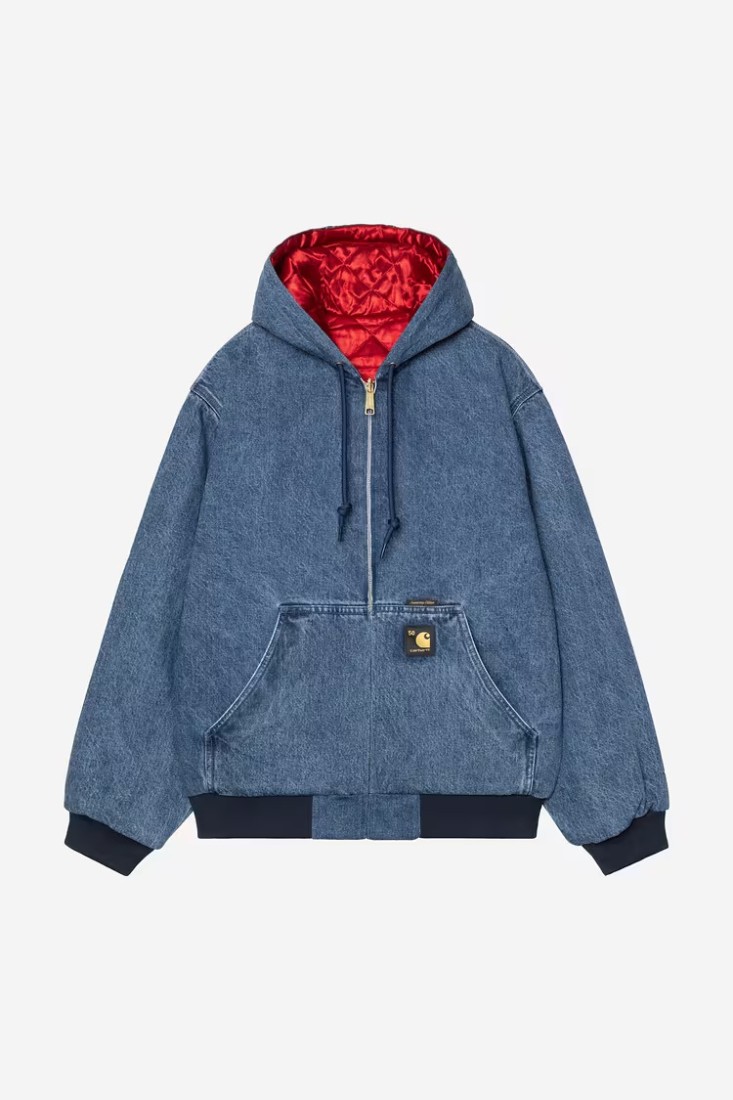 OG Active Jacket 50th Anniversary Edition Denim Blue / Usa Red, Stone Bleached Carhartt WIP