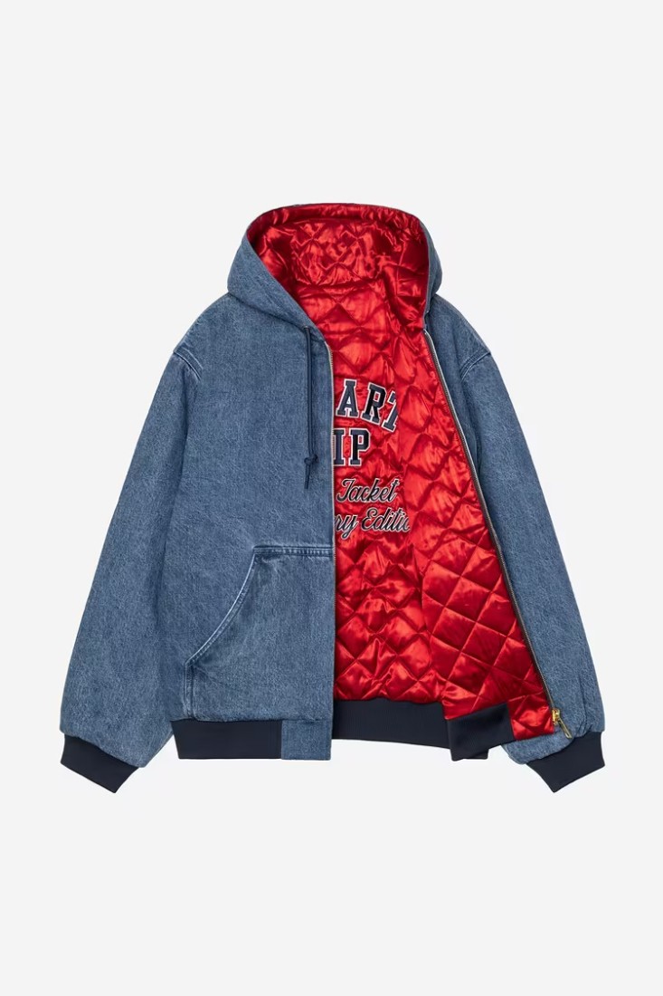 OG Active Jacket 50th Anniversary Edition Denim Blue / Usa Red, Stone Bleached Carhartt WIP