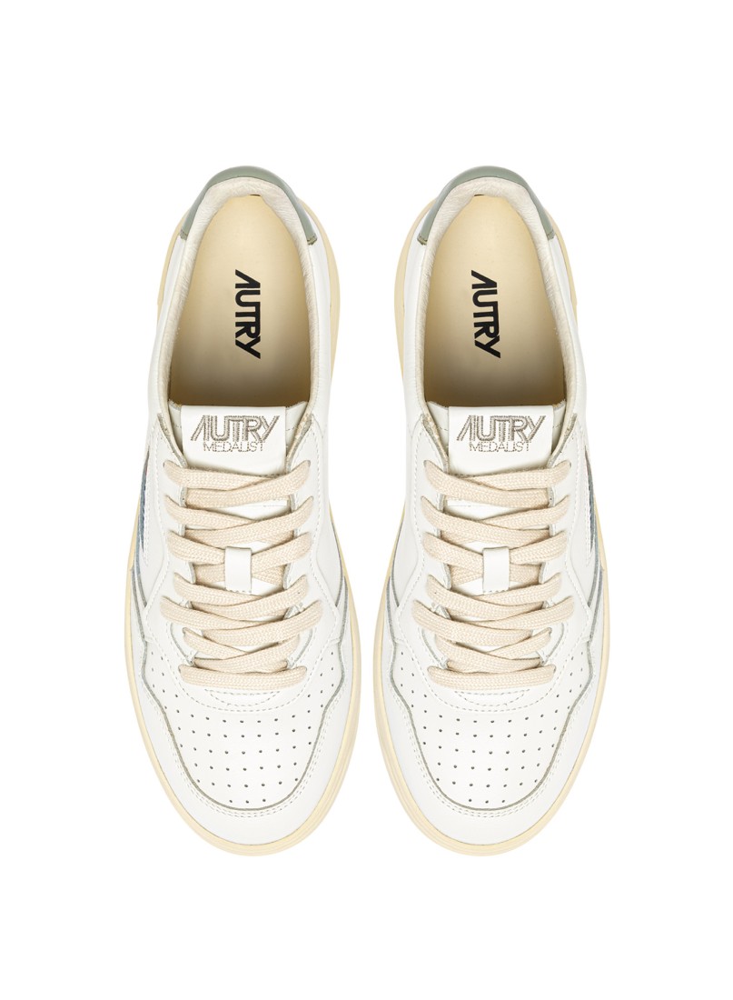 Basket Medalist Low Leather White / Sea Grass Autry