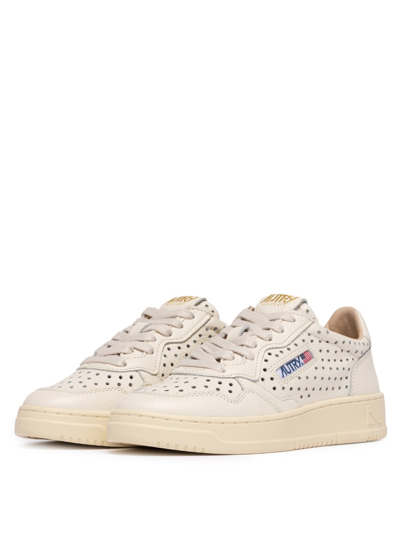 Basket Medalist Low Wom Leather / Hole Panna Autry