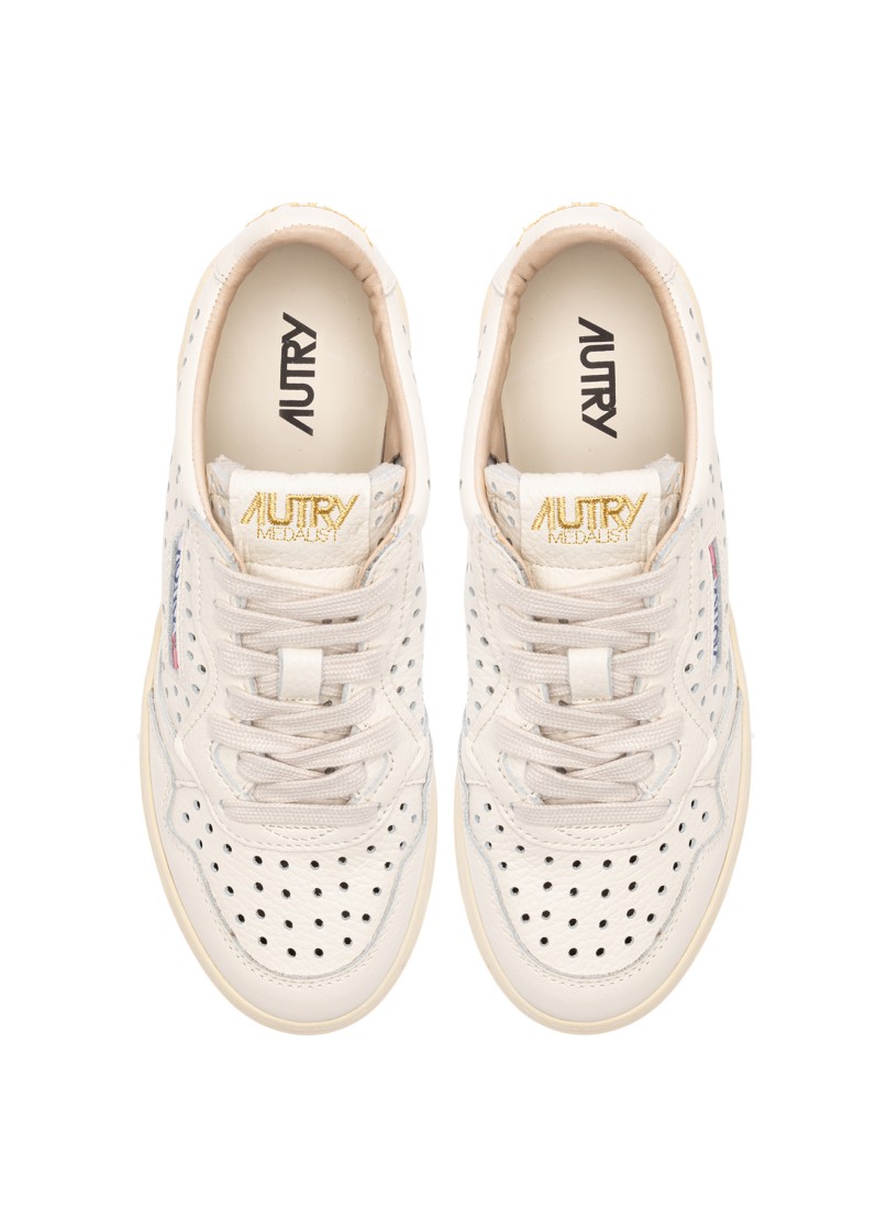 Basket Medalist Low Wom Leather / Hole Panna Autry