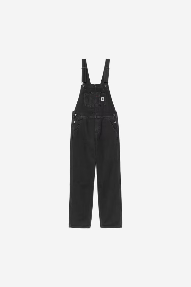 W' Bib Overall Straight Black Stone Washed Carhartt WIP