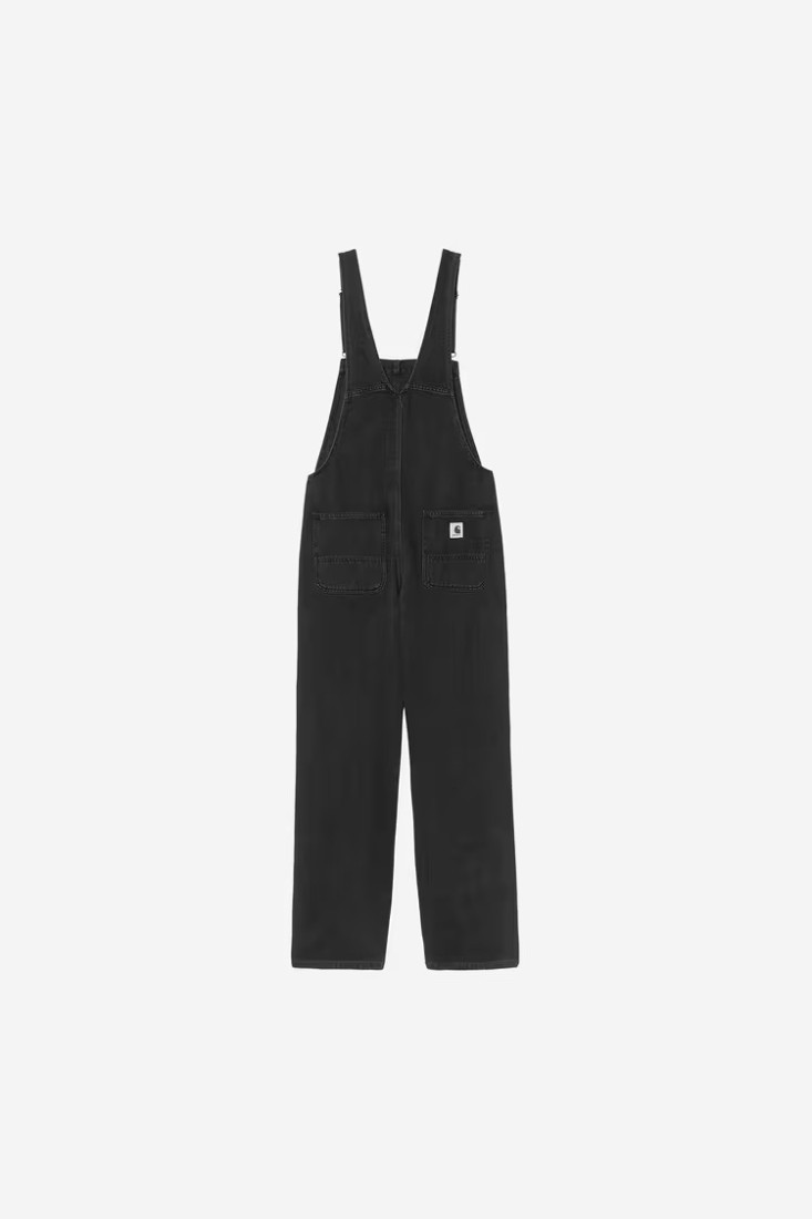 W' Bib Overall Straight Black Stone Washed Carhartt WIP