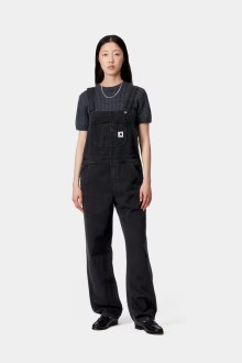 W' Bib Overall Straight Black Stone Washed Carhartt WIP