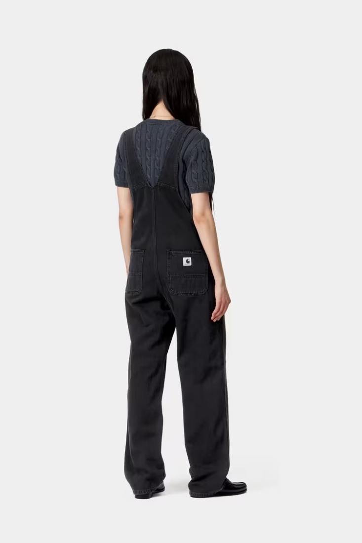 W' Bib Overall Straight Black Stone Washed Carhartt WIP