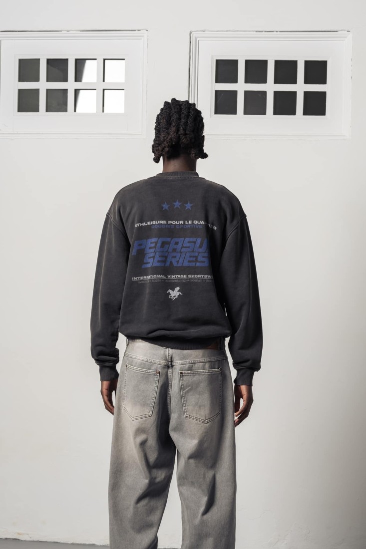 Pegasus Series Fadeout Crewneck Black Goodies Sportive